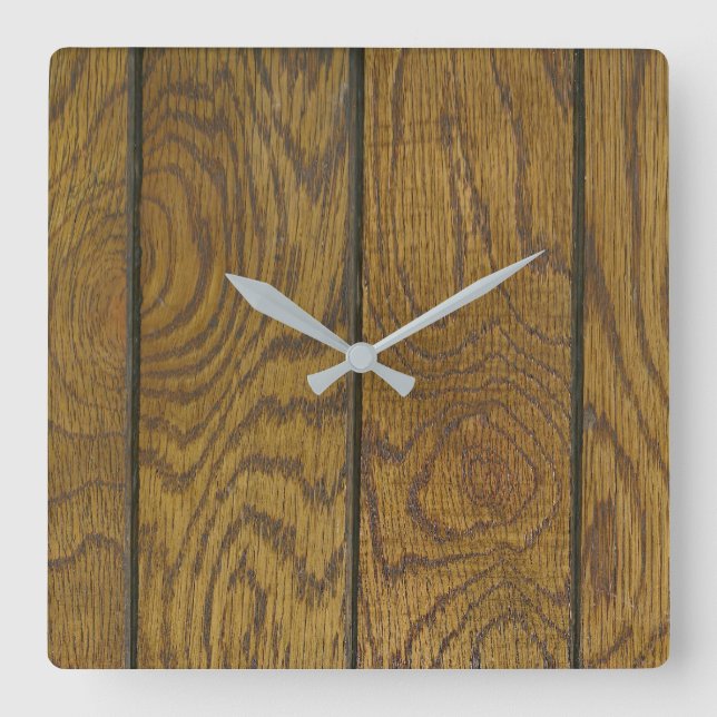 Horloge Carrée Plancher de céréales en bois (Recto)