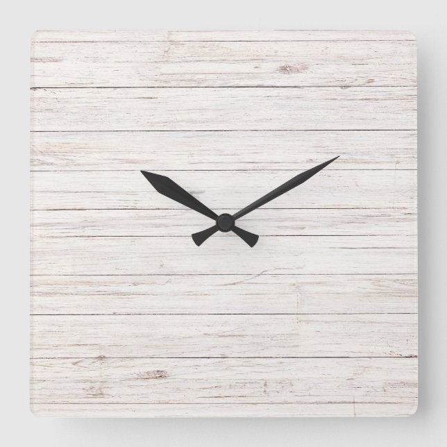 Horloge Carrée planches en bois (Recto)