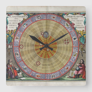 Horloge Carrée Planisphère vintage de Copernic univers entier