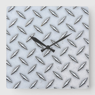 Horloge Carrée Plaque diamant en acier