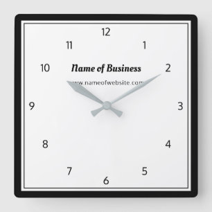 Horloge Carrée Plaque moderne noire et blanche simple avec des ch