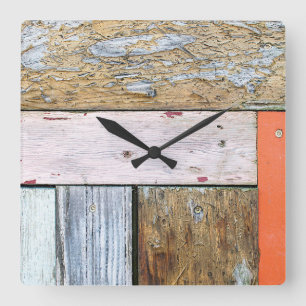 Horloge Carrée Plaques en bois patinées
