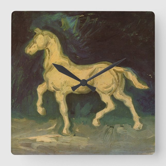 Horloge Carrée Plâtre Statuette d'un cheval par Vincent van Gogh (Recto)