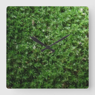 Horloge Carrée Plein air Botanique Green Ground Moss Nature Horlo