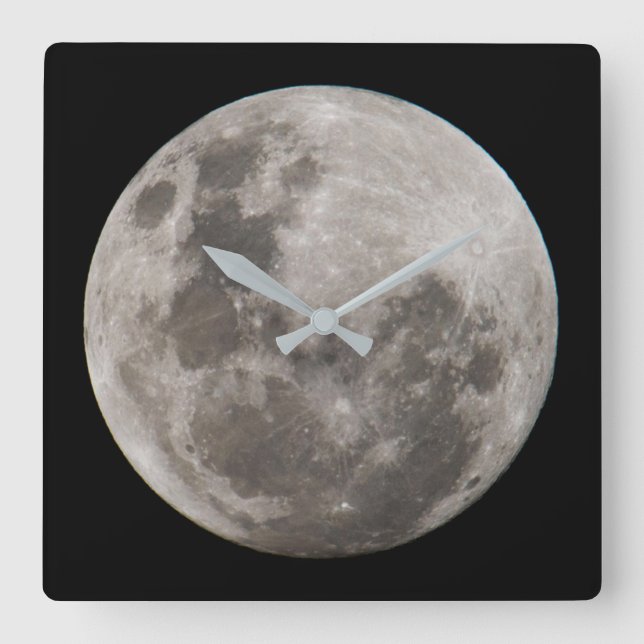 Horloge Carrée Pleine lune | Johannesburg Afrique du Sud (Recto)