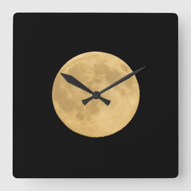 Horloge Carrée Pleine lune | Seattle, Washington (Recto)