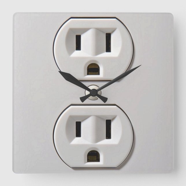 Horloge Carrée Plug-in de prise électrique (Recto)
