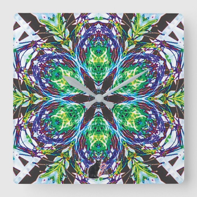 Horloge Carrée Pods Kaleidoscope (Recto)