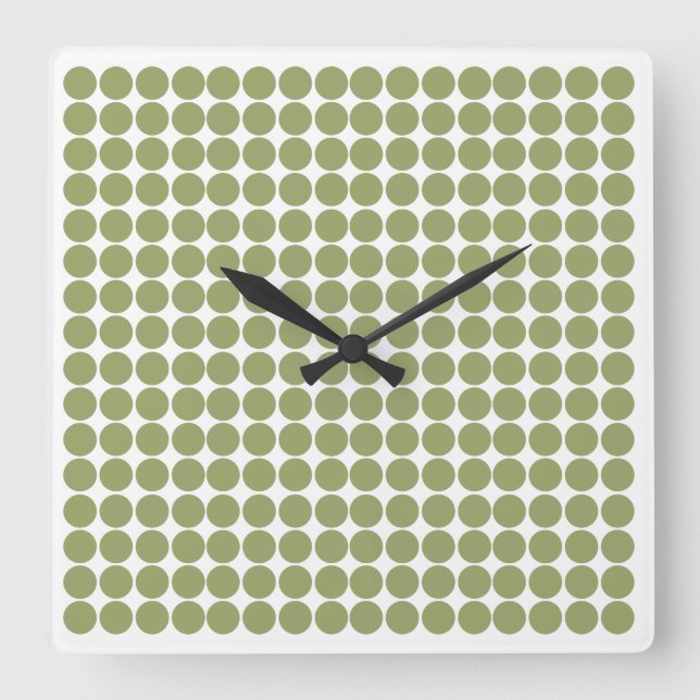 Horloge Carrée Point Safari vert (Recto)