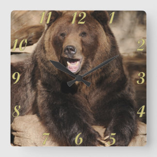 Horloge Carrée Pointeur Grizzly
