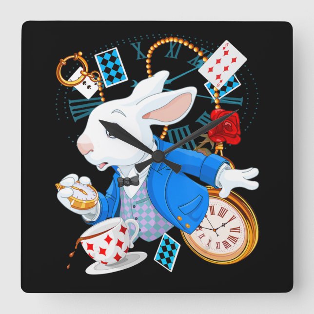 Horloge Carrée Poison de Rabbit | Alice à Wonderland (Recto)