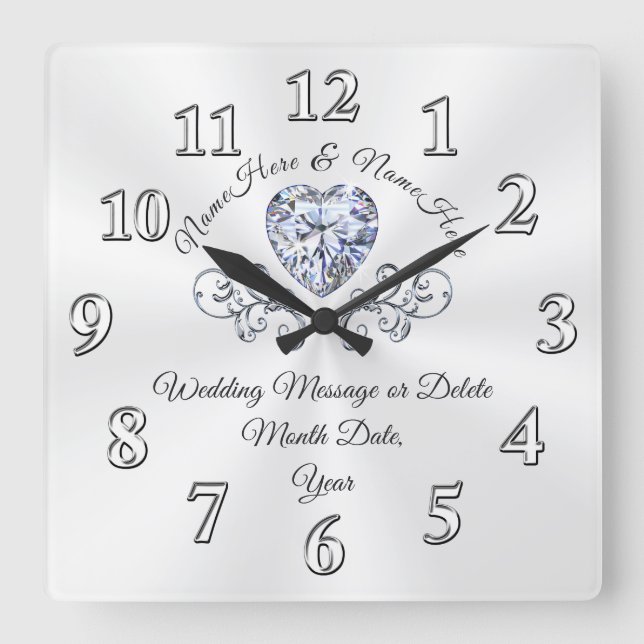 Horloge Carrée Poison de Stunning Personalized (Recto)