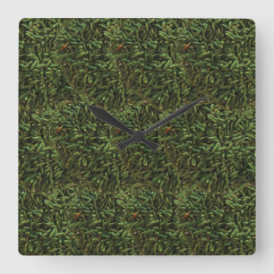 Horloge Carrée Poivron chili vert