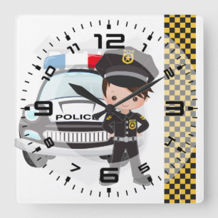 Horloge Carrée Police