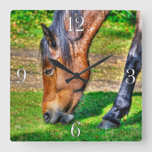 Horloge Carrée Pony Pony Equine Photo Amateurs de chevaux