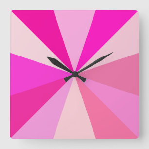 Horloge Carrée Pop Art Moderne années 60 Funky Geometry Rays en r