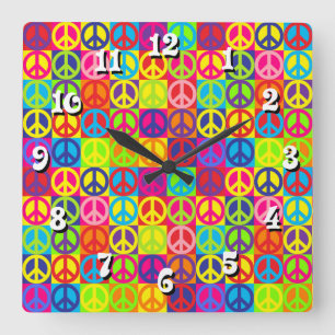 Horloge Carrée Pop Peace