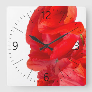 Horloge Carrée Poppies