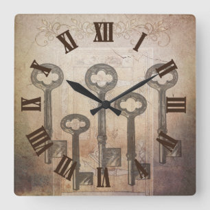 Horloge Carrée Porte-clé