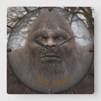 HORLOGE CARRÉE PORTRAIT DE SASQUATCH BIGFOOT