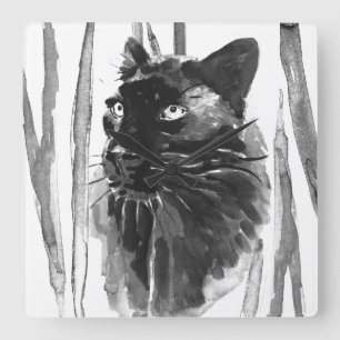 Horloge Carrée Portrait Panther