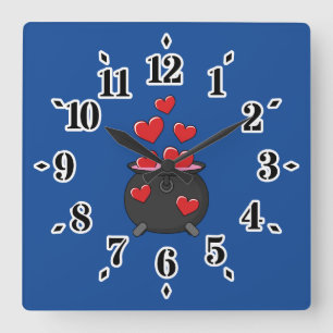 Horloge Carrée Potion d'amour des coeurs
