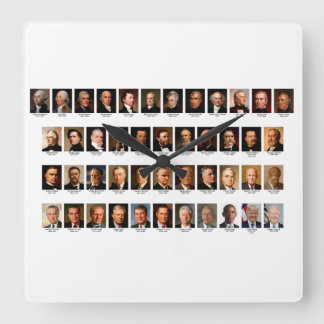 Horloge Carrée POTUS Portraits Wall Clock