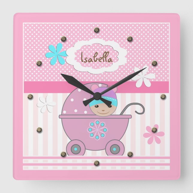 Horloge Carrée Pour petite fille (Recto)