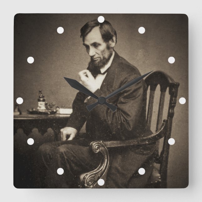HORLOGE CARRÉE PRESIDENT ABRAHAM LINCOLN 1862 STÉRÉOVIEW (Recto)