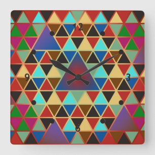 Horloge Carrée Pretty triangle pattern III + your ideas