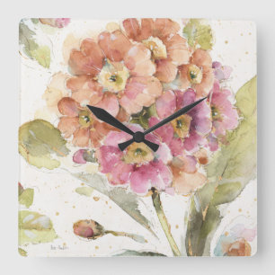 Horloge Carrée Primrose et orange