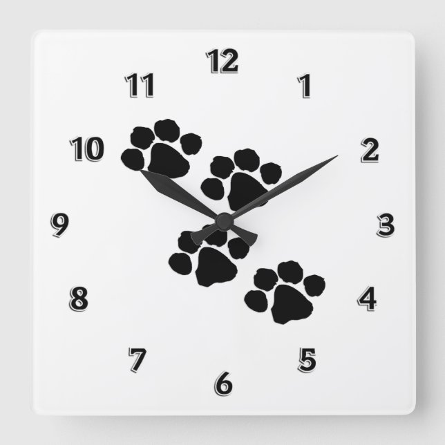 Horloge Carrée Prints des animaux (Recto)