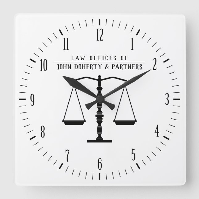 Horloge Carrée Procureur | Bureau du droit (Recto)