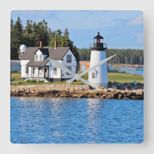 Horloge Carrée Prospect Harbour Lighthouse, carte postale Maine