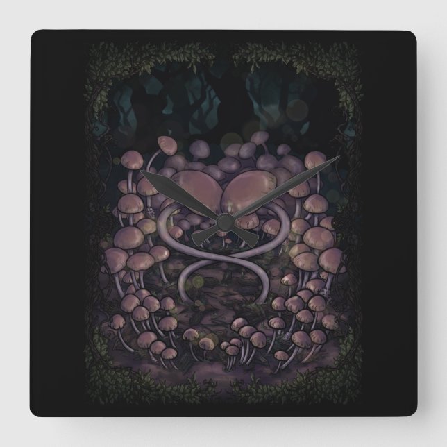 Horloge Carrée Psilocybe Allenii (Recto)