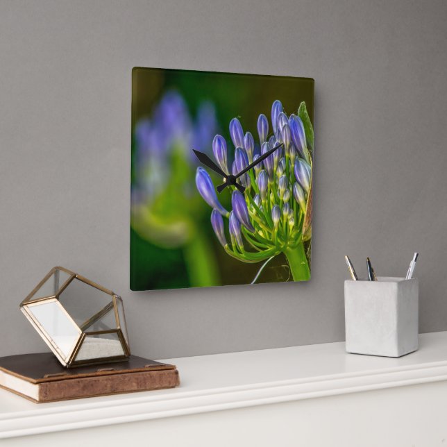 Horloge Carrée Purple Flower Wall Clock (Bureau)