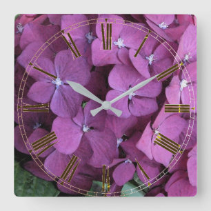 Horloge Carrée Purple hydrangea Wall Clock