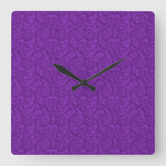Horloge Carrée Purple Paisley