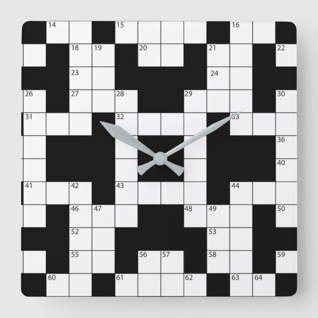 Horloge Carrée Puzzle de mots croisés (Recto)