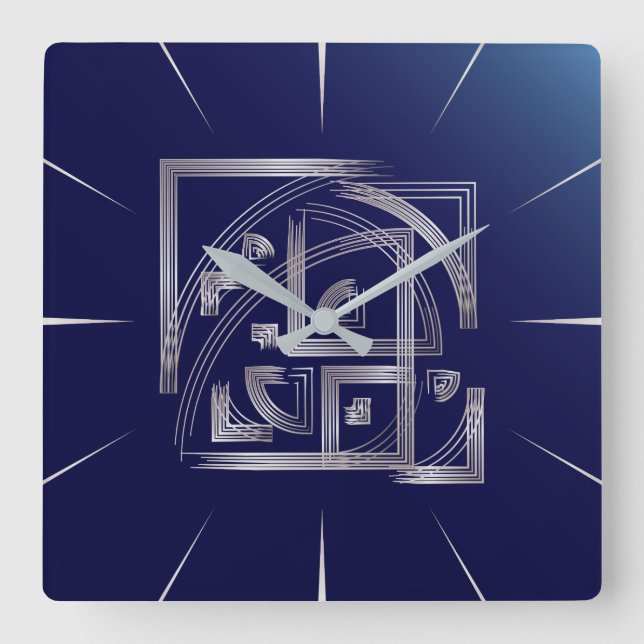 Horloge Carrée Puzzle Fibonacci (Recto)