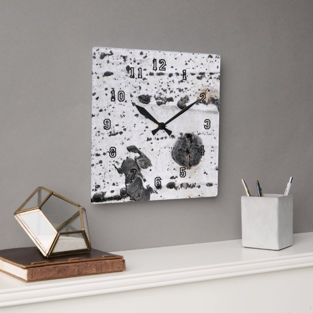 Horloge Carrée Quaking Aspen Barre Fermer la photographie (Bureau)