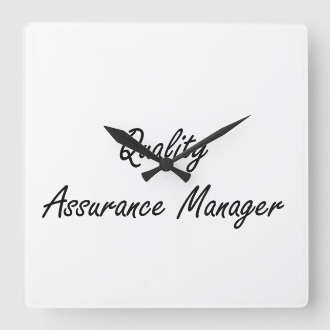 Horloge Carrée Qualité d'assurance manager Artistic Job Design (Recto)