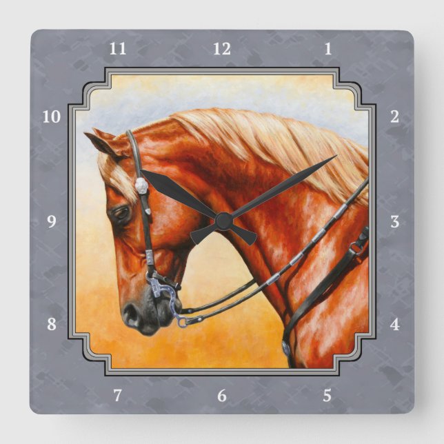 Horloge Carrée Quartier de Horse Gray (Recto)