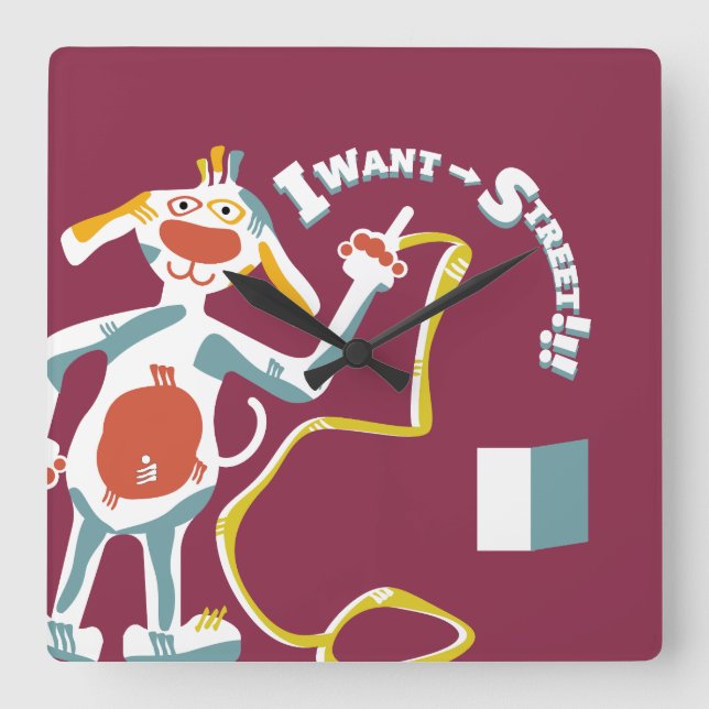 HORLOGE CARRÉE QUIERO CALLE I WANT STREEET !!! BY MASANSER (Recto)