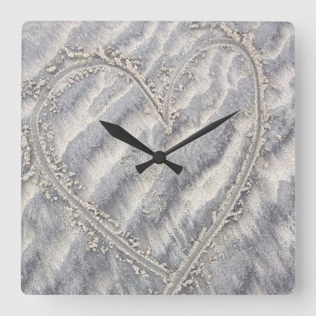 Horloge Carrée Quirky heart drawing in the square (Recto)