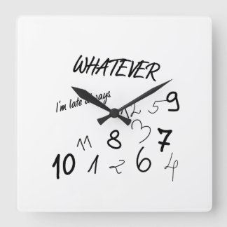 HORLOGE CARRÉE QUOI QU'IL EN SOIT 