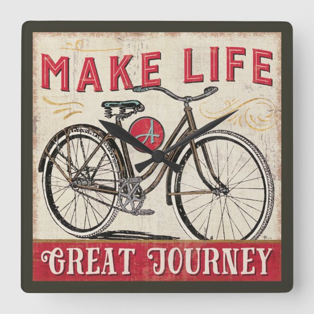 Horloge Carrée Quota de Make Life a Great Journey (Recto)