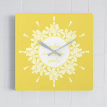 Quota Sunshine Yellow Daisy Flower Wall Clock