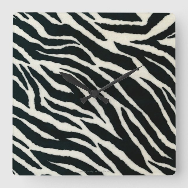 Horloge Carrée RAB Rockabilly Zebra Imprimer noir et blanc (Recto)
