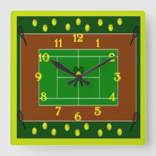Horloge Carrée Racquets de tennis